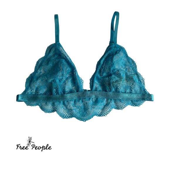 Intimately Free People Scalloped Lace Triangle Unlined Bra Bralette xs - Picture 2 of 10